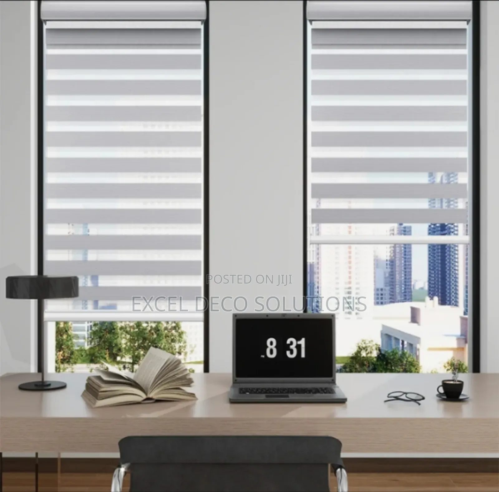 Warm Terracotta Zebra Roller Blind
