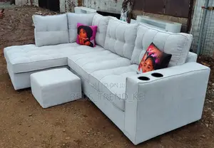 6 Seater L Seat With Inbuilt Cup Holders