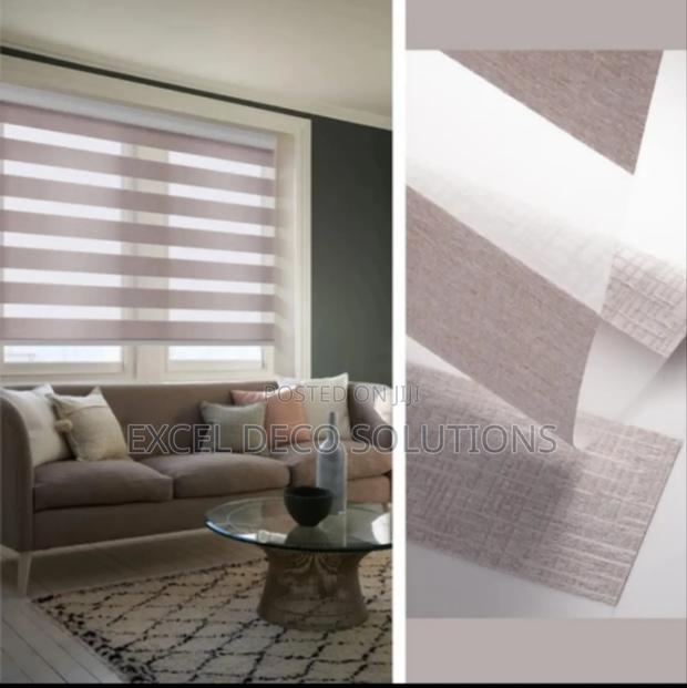 Modern Grey Day Night Zebra Blinds