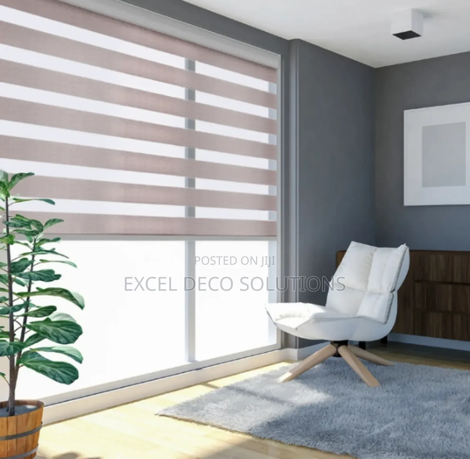 Blackout Zebra Blinds – Charcoal Black