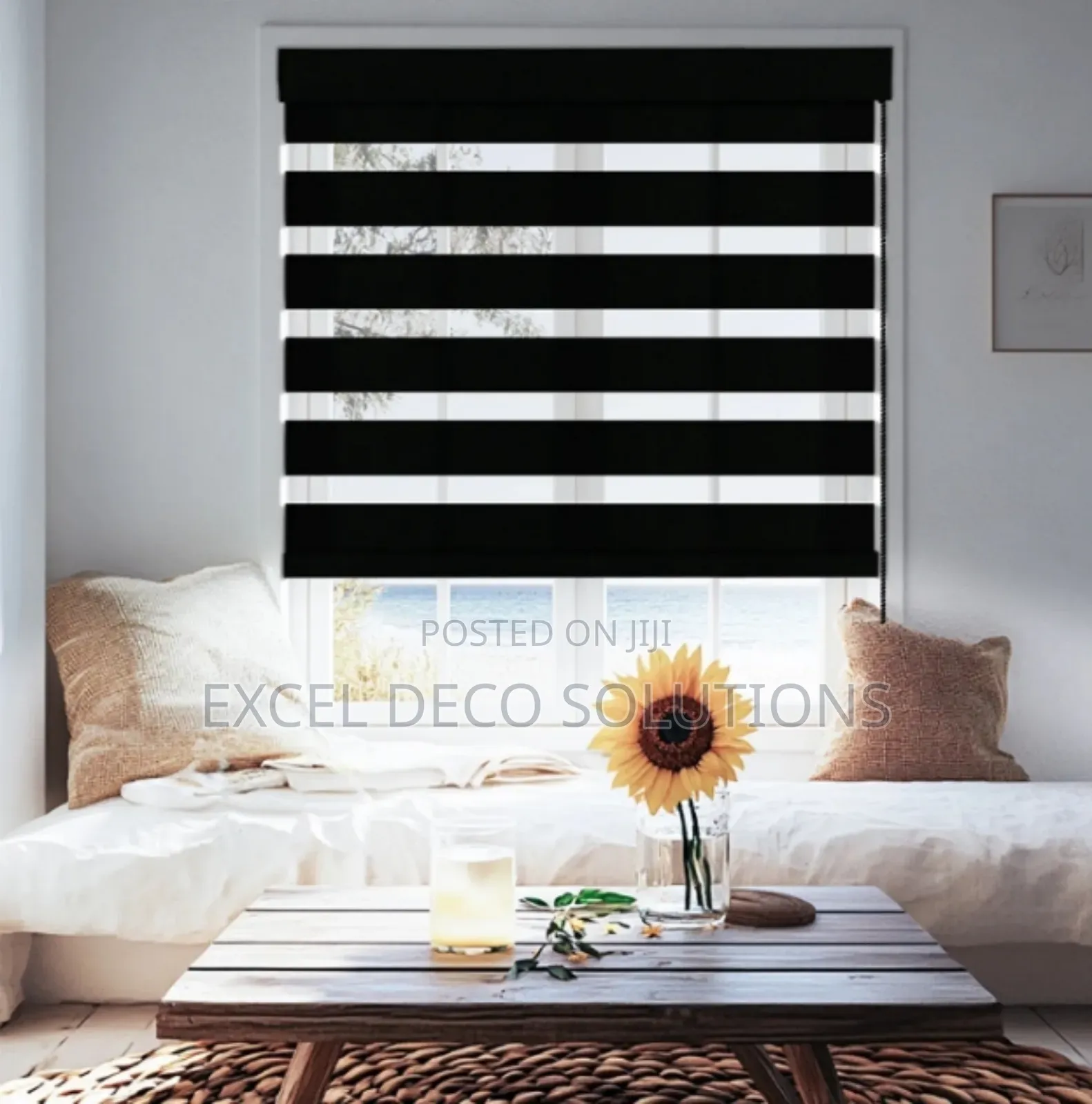 Minimalist Cream Zebra Roller Blinds