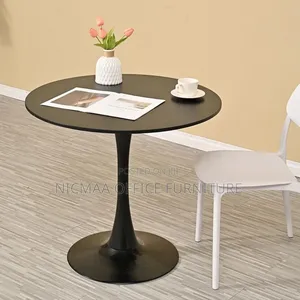 Tulipedge Mid-Century Round Black Dining Table
