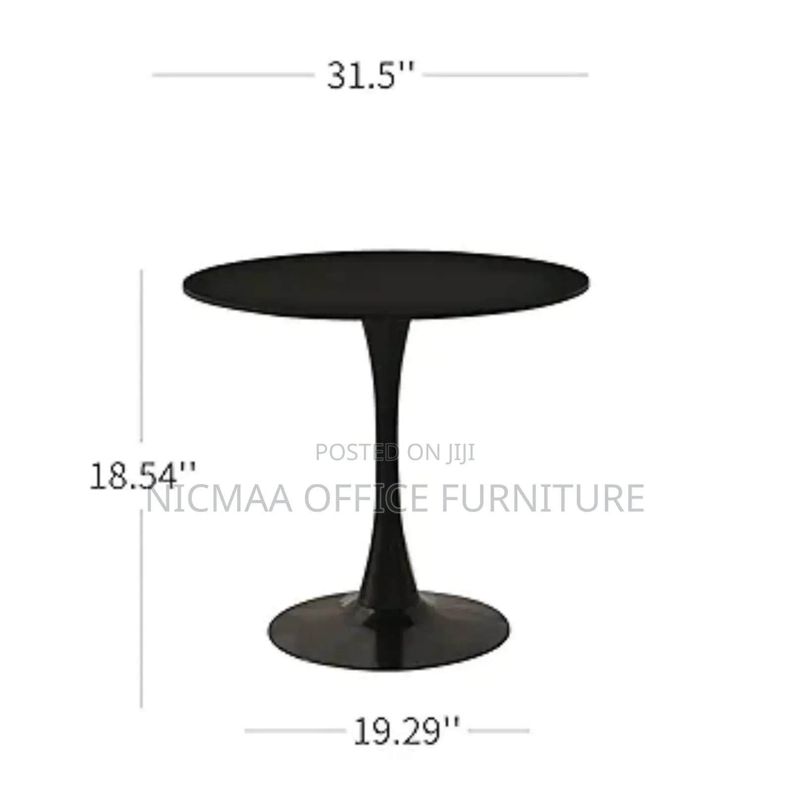 Tulipedge Mid-Century Round Black Dining Table