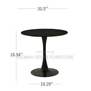 Tulipedge Mid-Century Round Black Dining Table