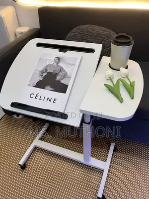 Adjustable Overbed Laptop/Breakfast Table With Wheels