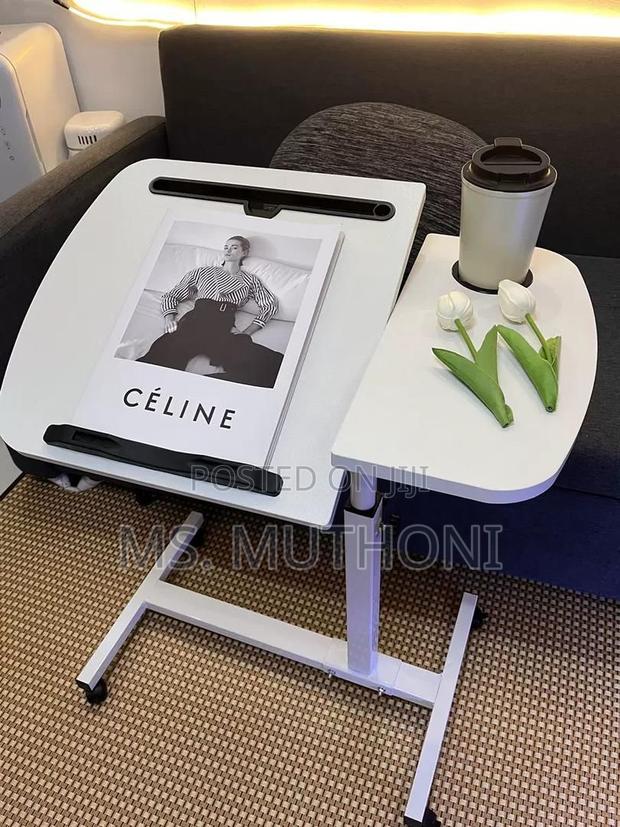Adjustable Overbed Laptop/Breakfast Table With Wheels - thumbnail 3