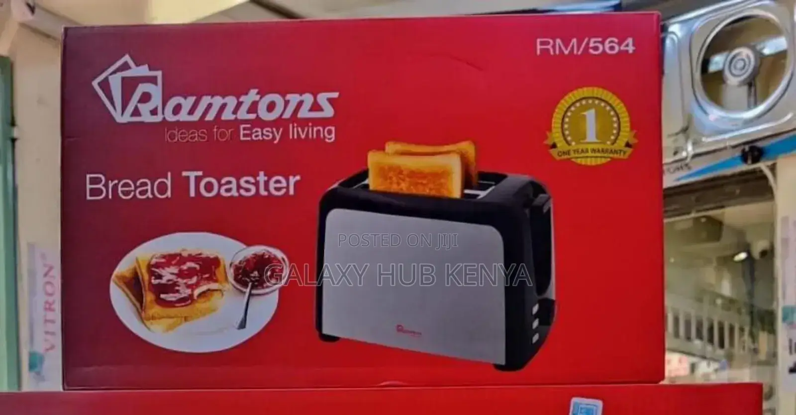 Ramtons Slice Toaster, 750w – White and Black