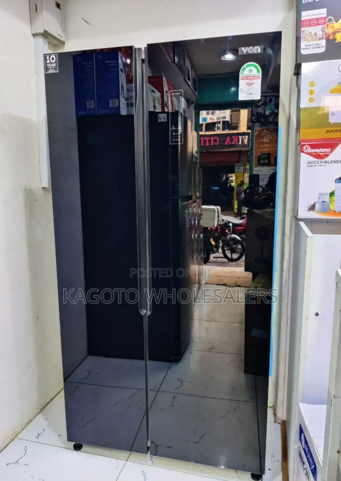 Side by Side Von 430 Litres Fridge