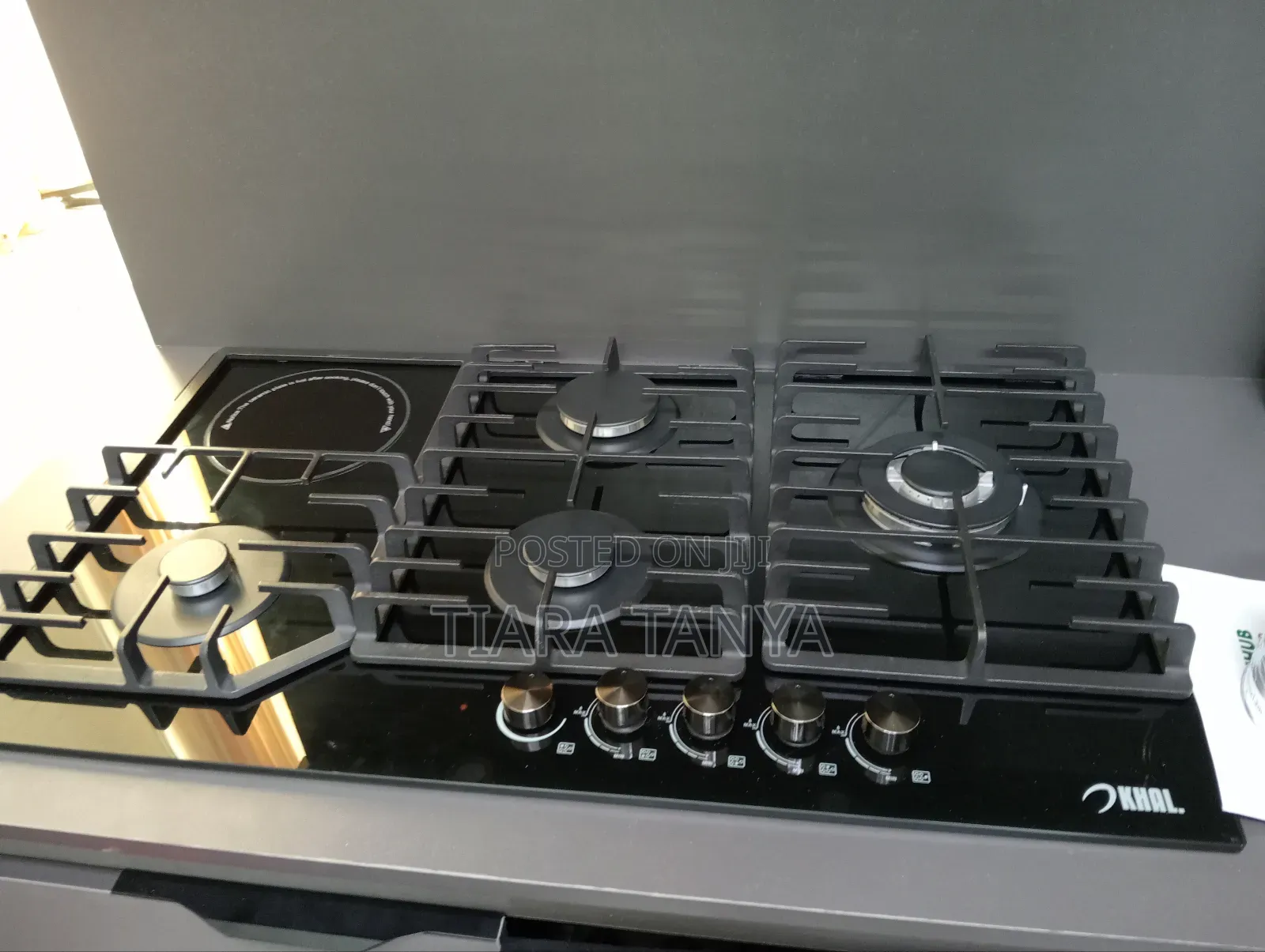 Khal 90cm 4gas and 1 Wok Plus 1electric Ceramic Plate Hob