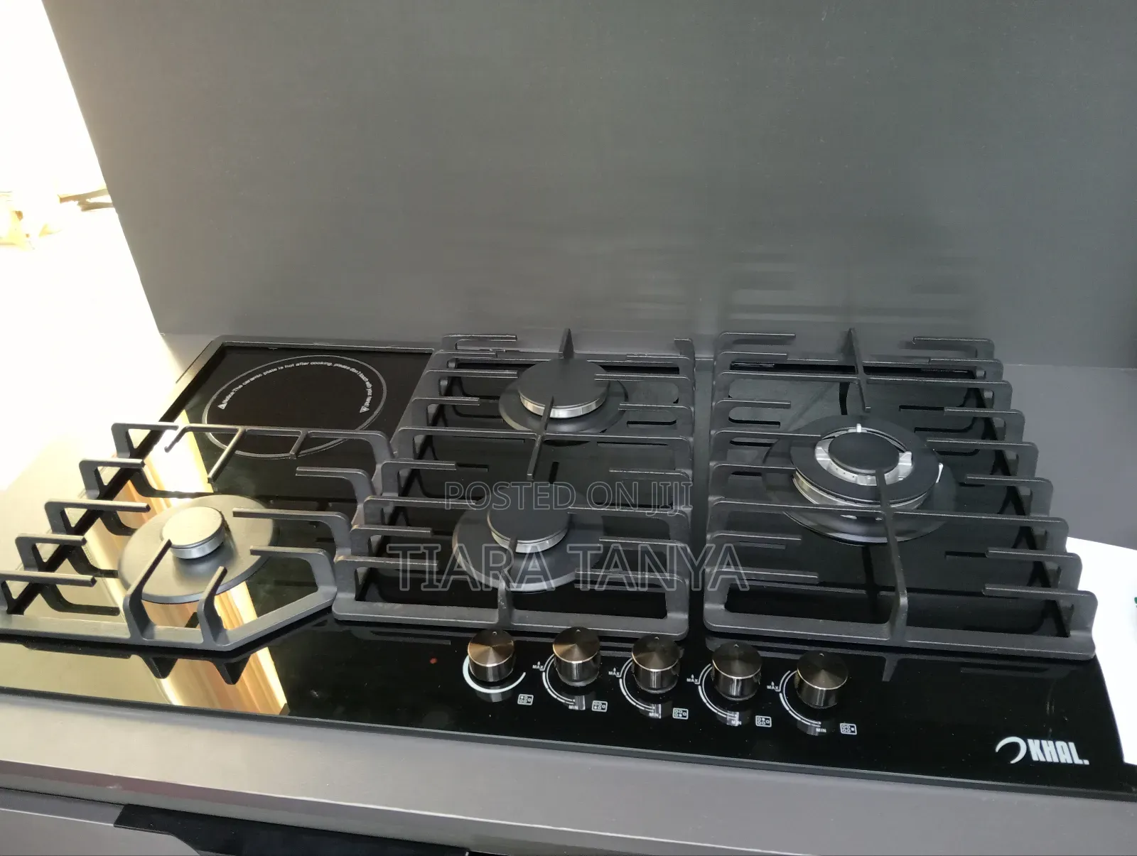 Khal 90cm 4gas and 1 Wok Plus 1electric Ceramic Plate Hob