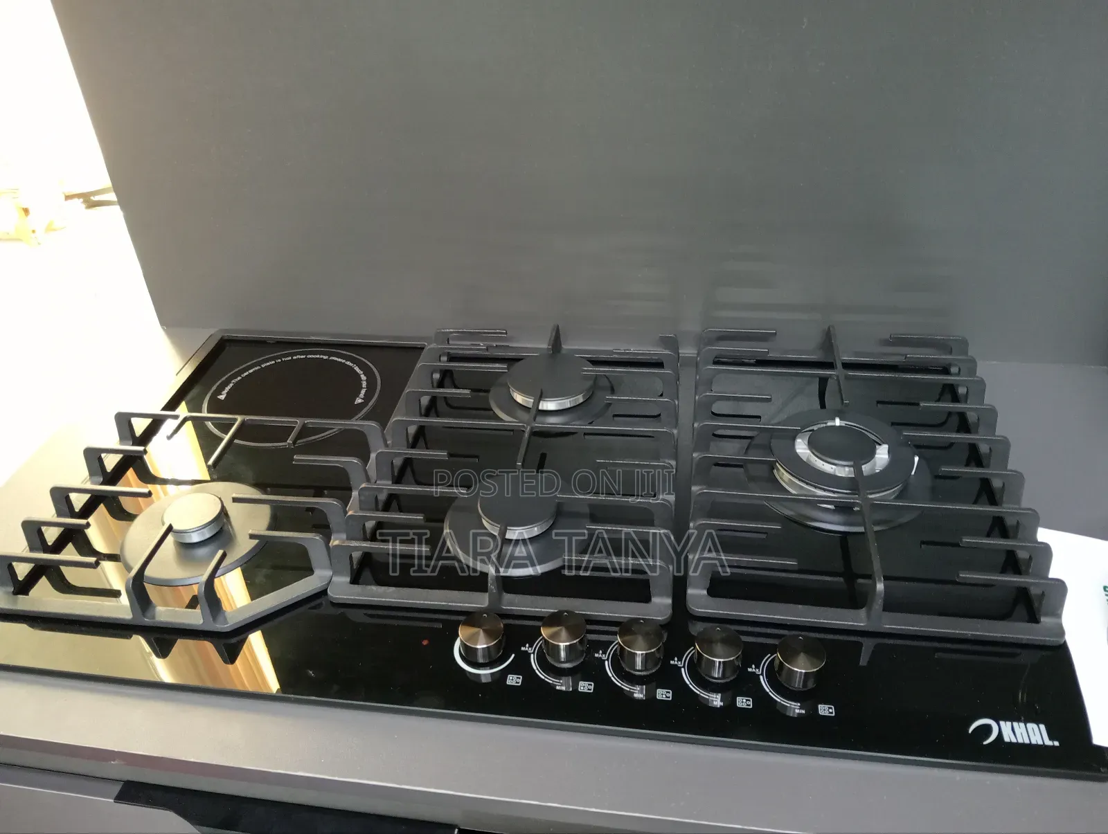 Khal 90cm 4gas and 1 Wok Plus 1electric Ceramic Plate Hob