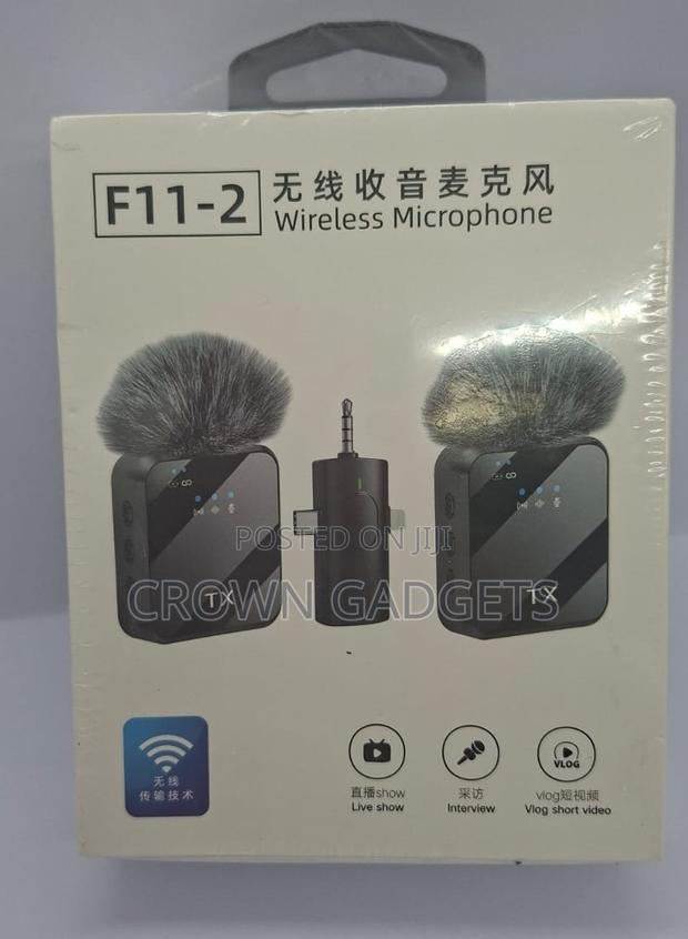 F11-2 Lavalier Mic Set – Works With Aux, iPhone Android - thumbnail 2