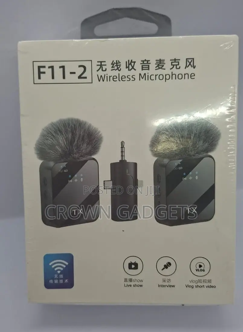 F11-2 Lavalier Mic Set – Works With Aux, iPhone Android