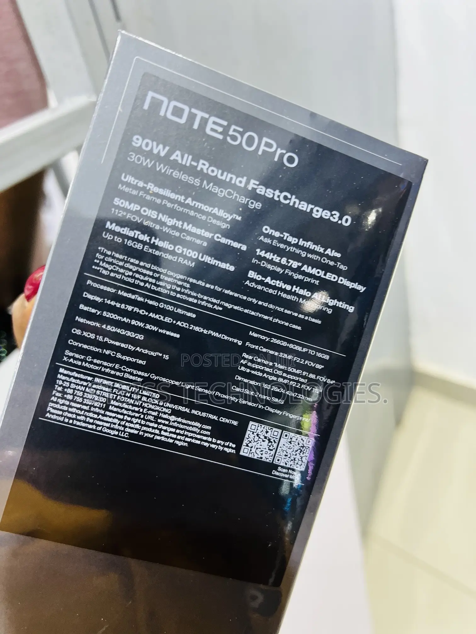 New Infinix Note 50 Pro 256 GB Black