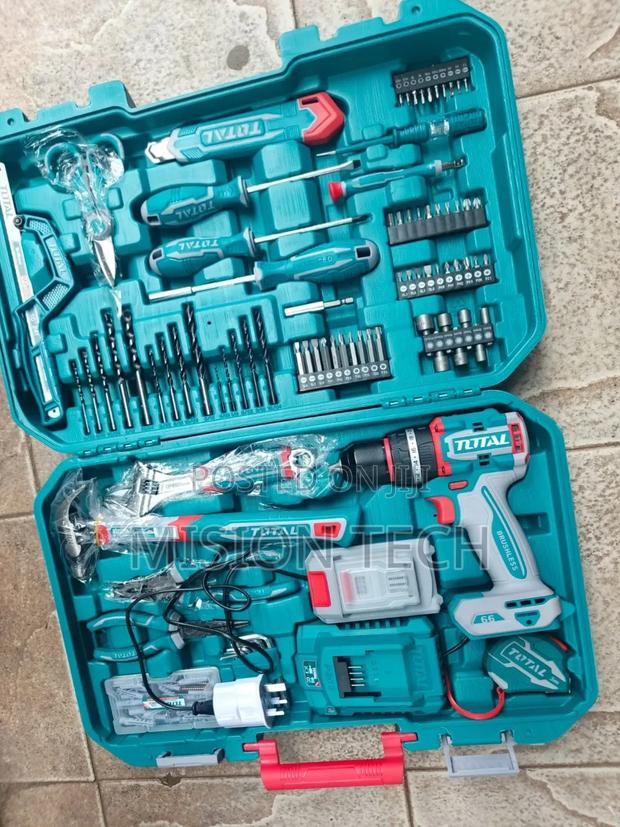 Total 165pcs Tool Set With 20v Cordless Impact Drill 