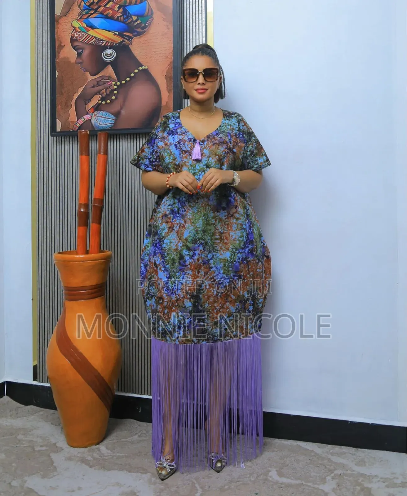 Purple Print Ankara Dress