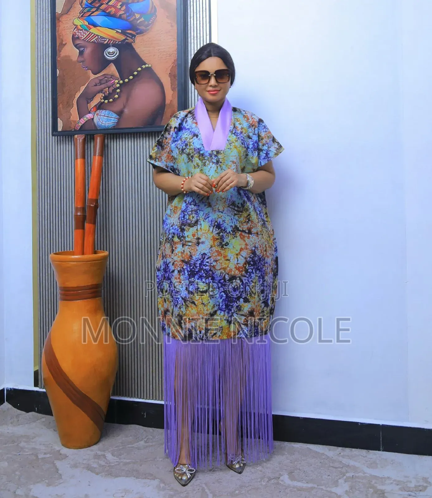 Purple Print Ankara Dress