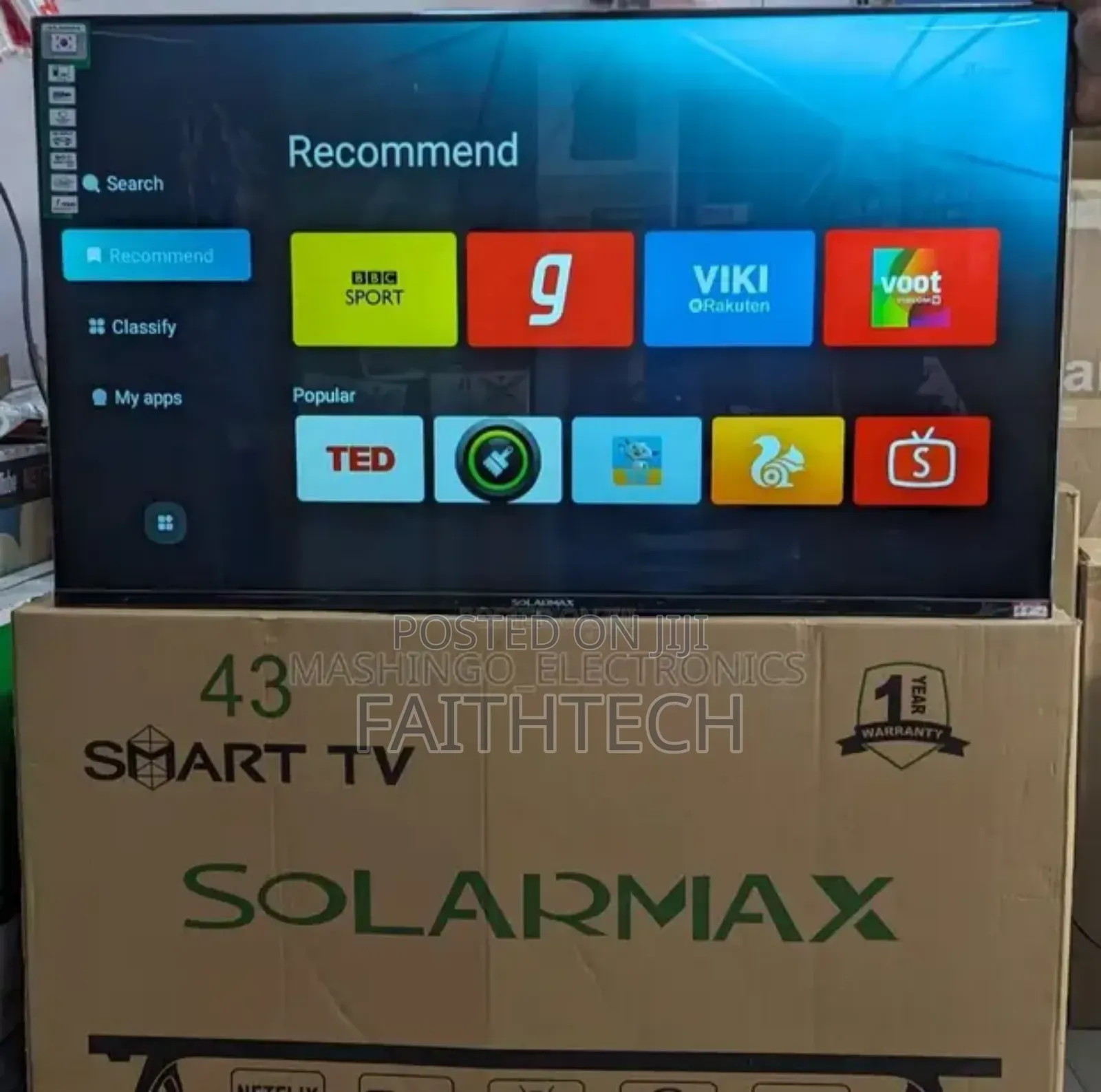 Solarmax 43inches Smart Tv Frameless