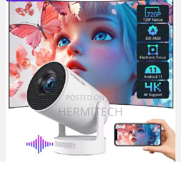 Hy300mini 2025 New Smart Projector Dual Wifi Bluetooth - thumbnail 3