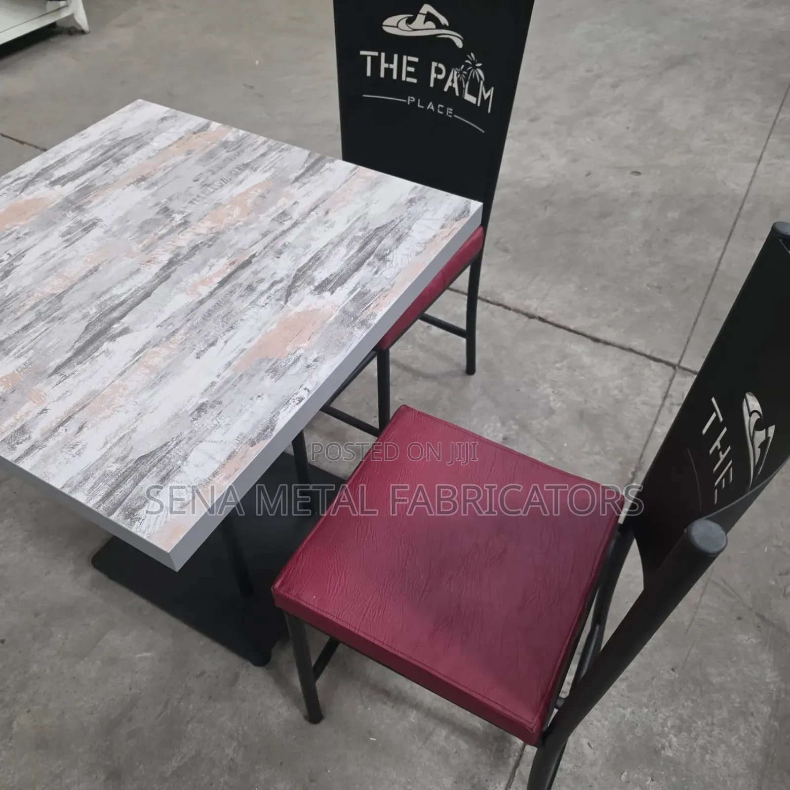 Restaurant Dining Set of 4 Logo Chairs and a Table.