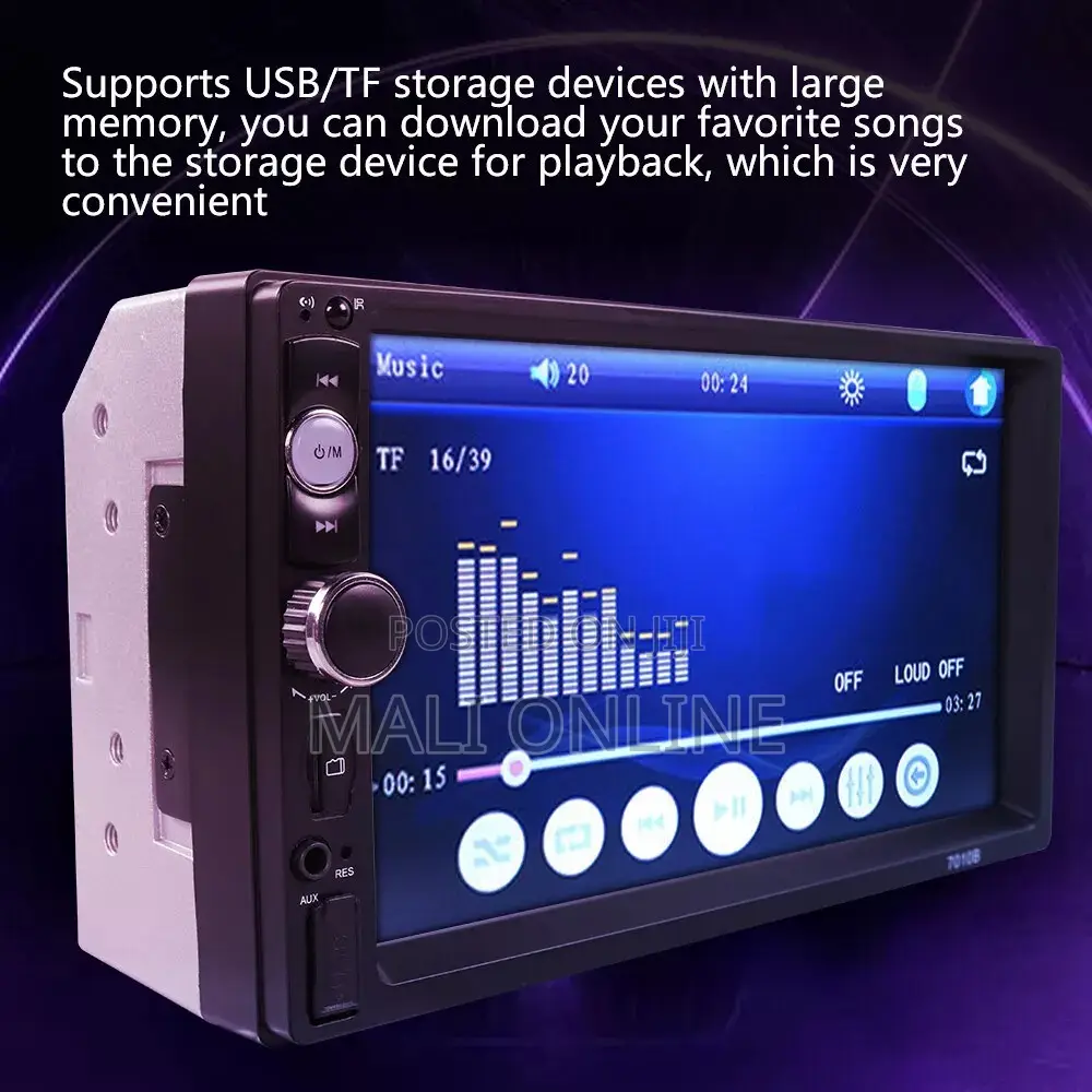 7" Double 2 Din Touch Screen Car Stereo Mp5 Player
