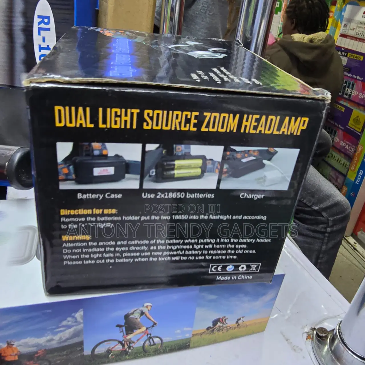 Powerful Dual-light Head Torch – Waterproof + Zoom