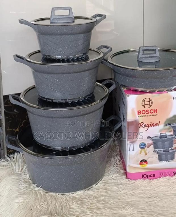 10 Pieces Grey Bosch Granite Cockware - main view