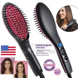 Electric Hair Straightener Brush With Ionic Hot Comb