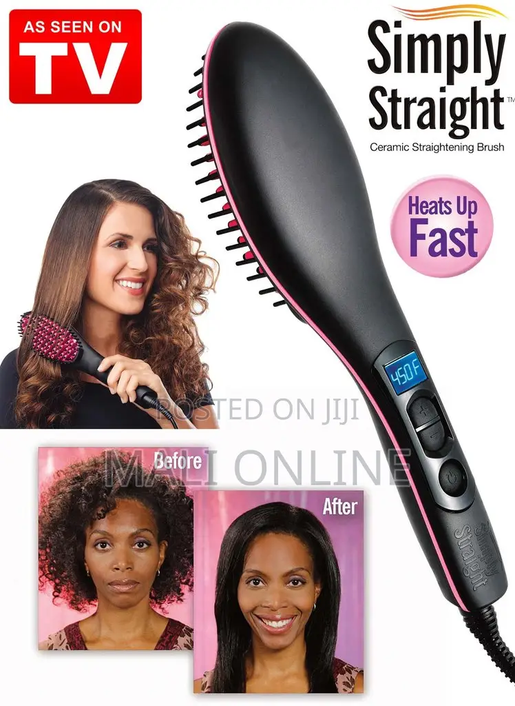 Electric Hair Straightener Brush With Ionic Hot Comb