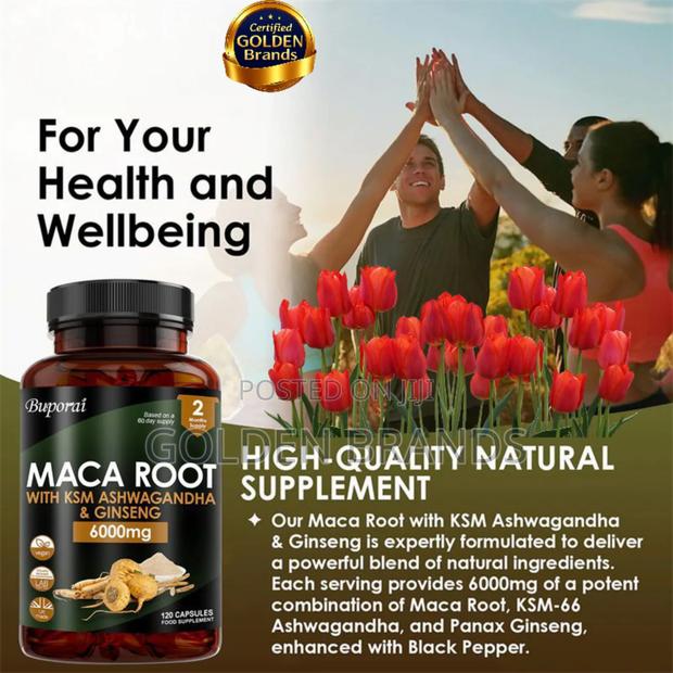 Maca Root + KSM ,Ashwagandha, Ginseng 6000mg 120 Pieces - main view