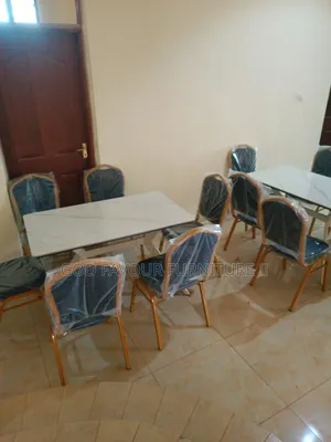 Unique White Dining Table/Hotel Table With 6 Chairs Ftr4
