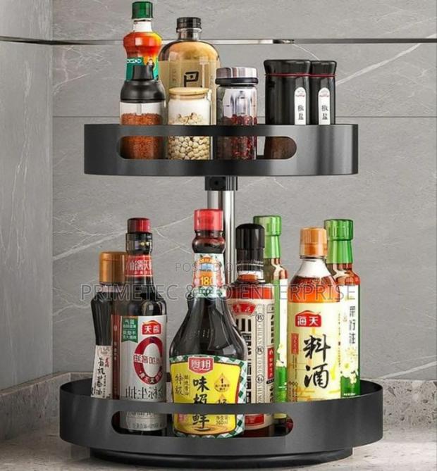 360° Rotating Metallic Kitchen / Bathroom Storage Rack