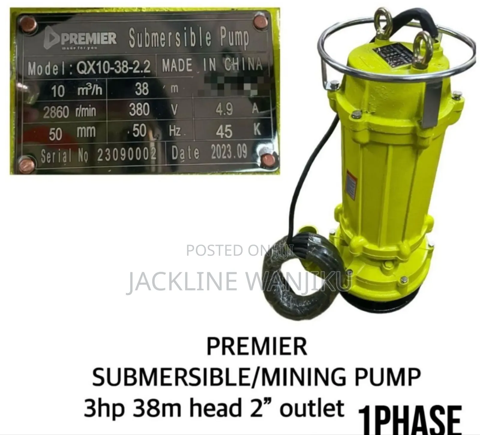 Submersible Mining Submersible Pump 3hp 38m