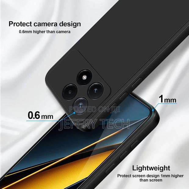 Black Silicone Case for Xiaomi Poco X6 Pro 5g - thumbnail 2