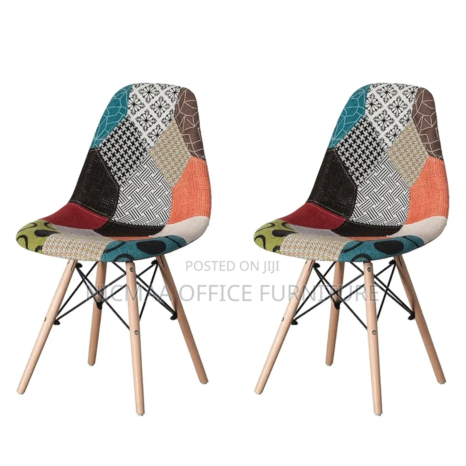 Modern Patch Fabric Chair Set