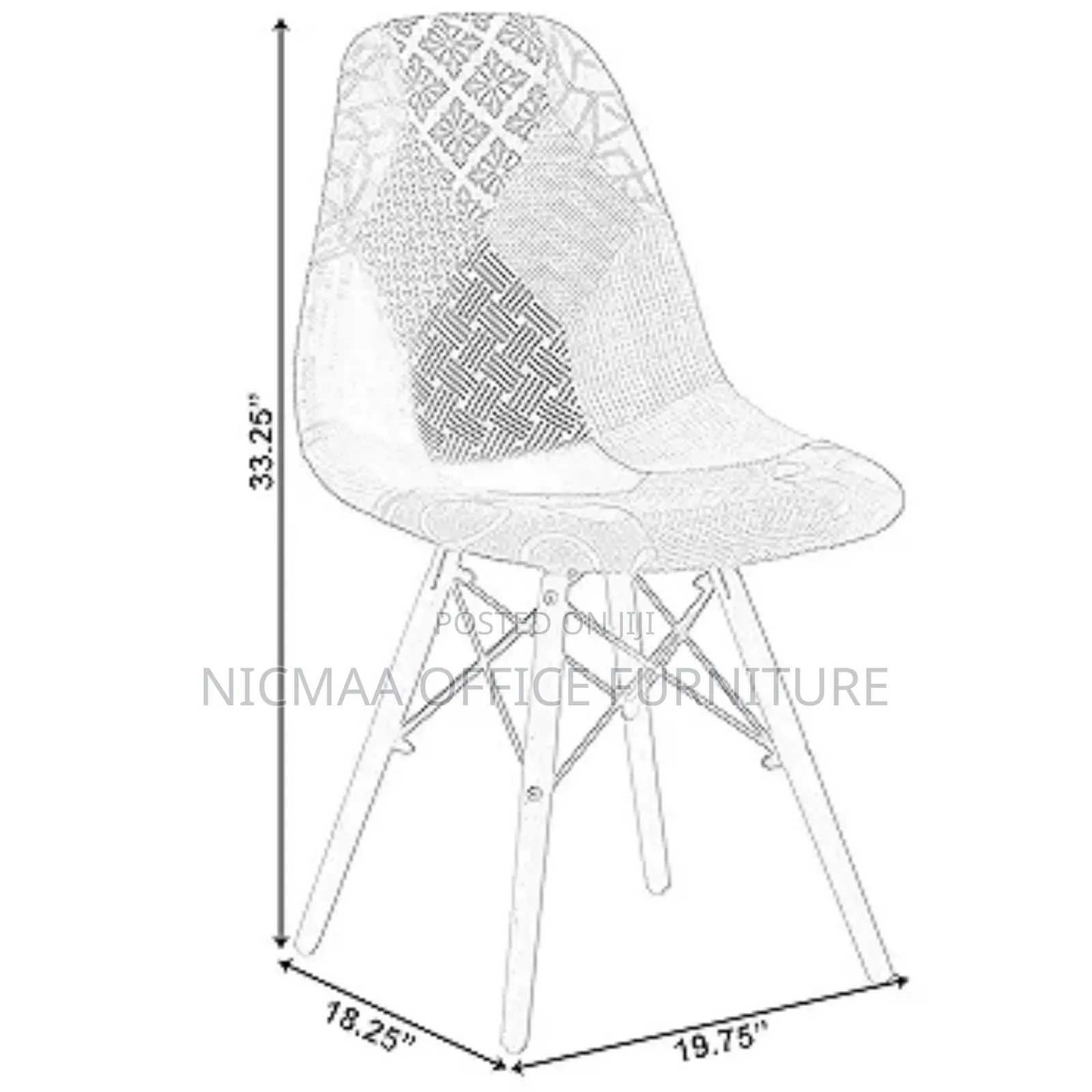 Modern Patch Fabric Chair Set