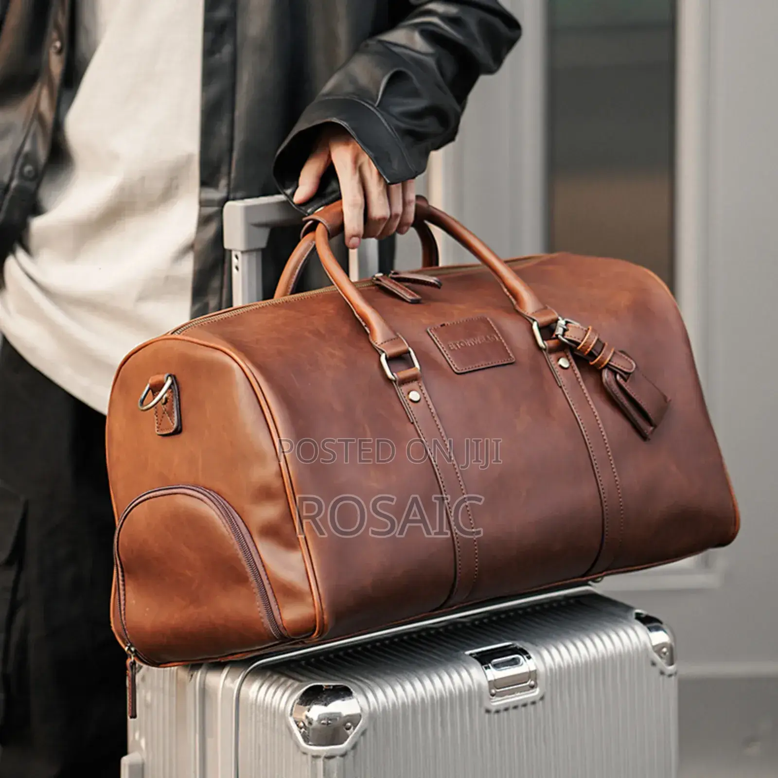 Black/Brown Travel Duffle Bag