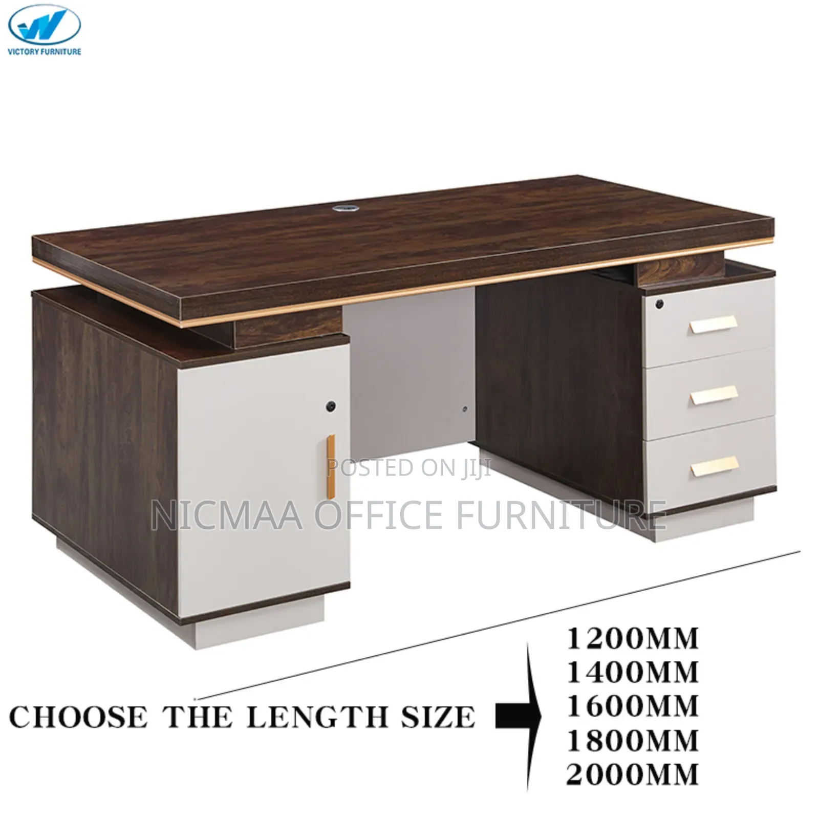 1.4m Modern Office Desk With a Lockable Drawer