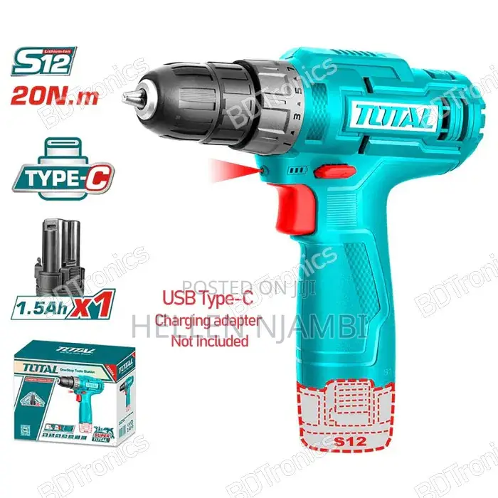 S12 Total 12v Lithium-Ion Cordless Drill (20nm)