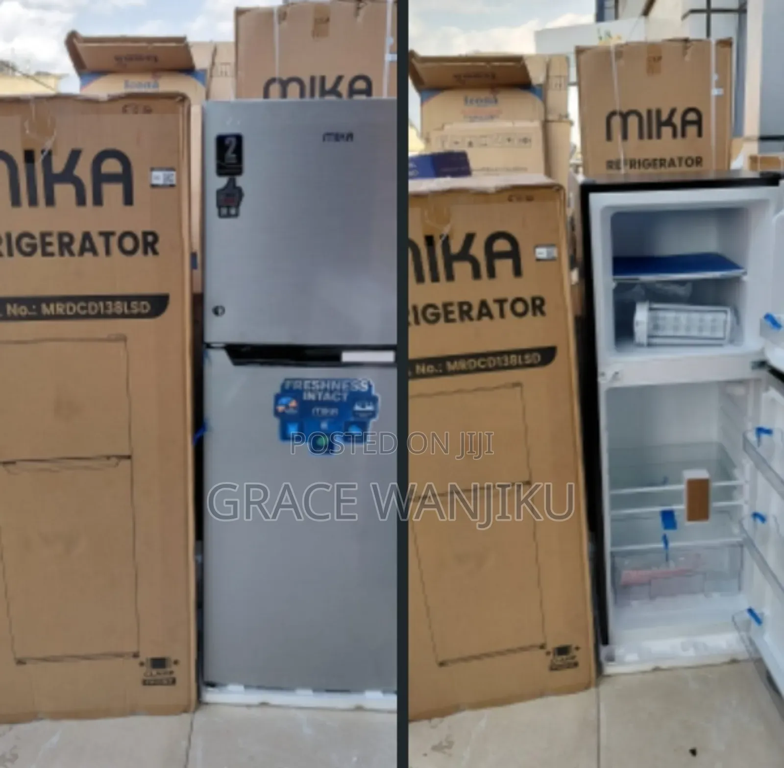 Mika 138litres Doubledoor  Fridge (