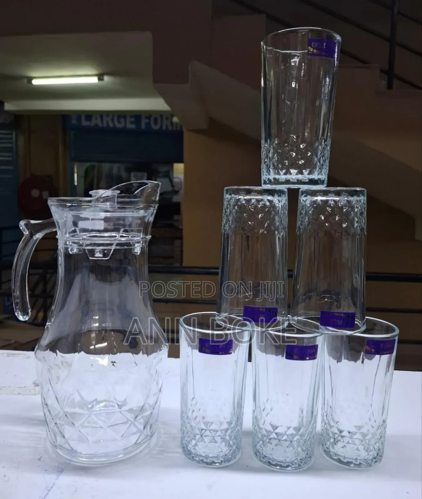 Deli Glassware Water Sets
6 Pc Glasses 280 Ml
1.8 LTRS Jug