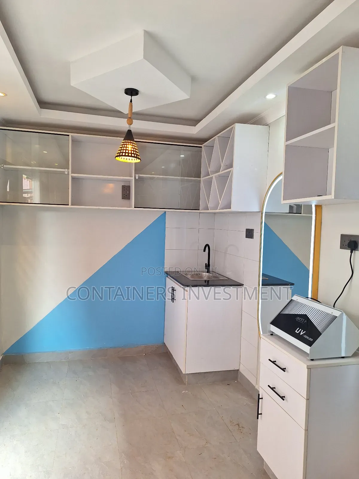 All in One Kitchen Barbershop in 40ft Fabricated Container