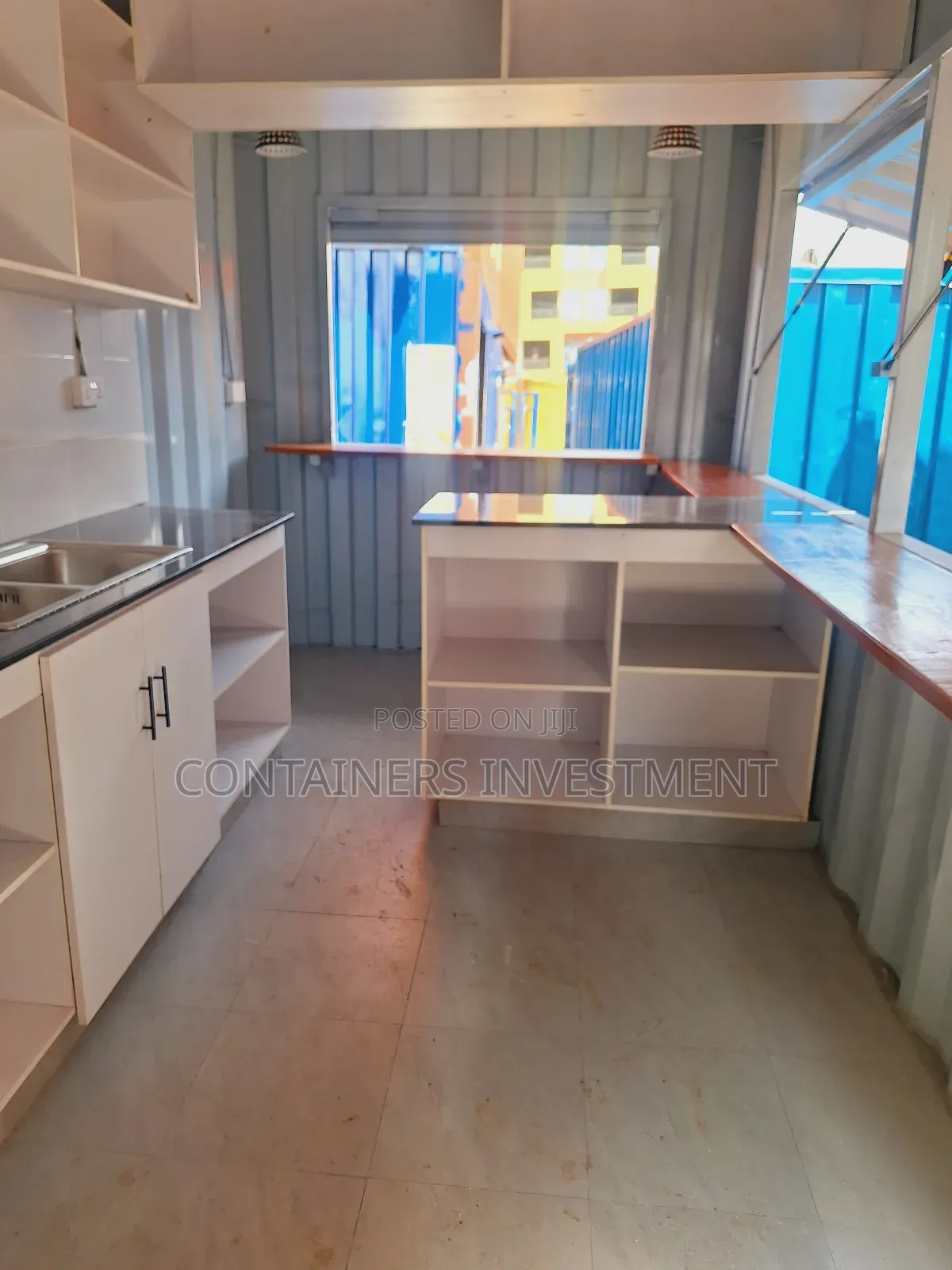 All in One Kitchen Barbershop in 40ft Fabricated Container