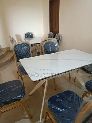 White Quality Dining Table/Hotel Table With 6 Chairs Tfw4