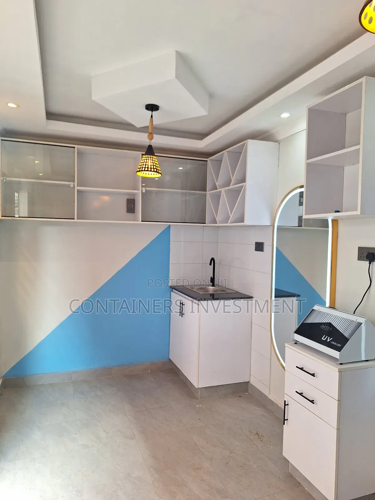 Modern Kitchen Plus Barbershop Built in a 40ft Container.