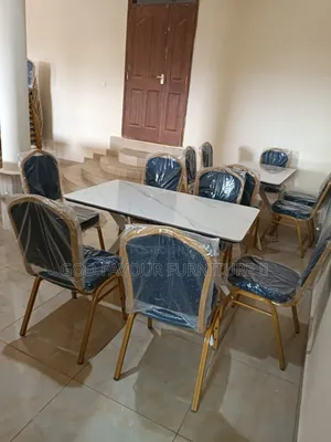 Brand New White Dining Table/Hotel Table With 6 Chairs Fjy6