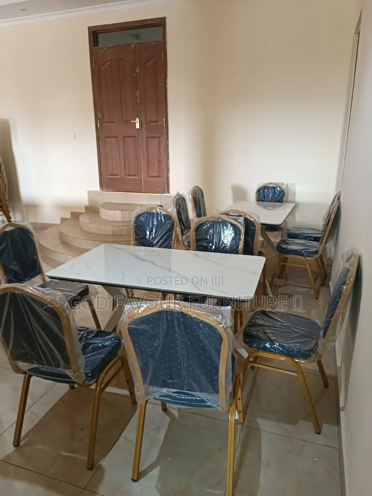 Unique Design White Dining Table/Hotel Table With 6 Chairs