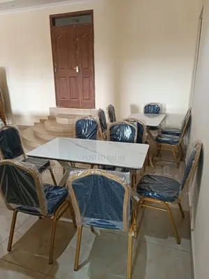 Unique Design White Dining Table/Hotel Table With 6 Chairs