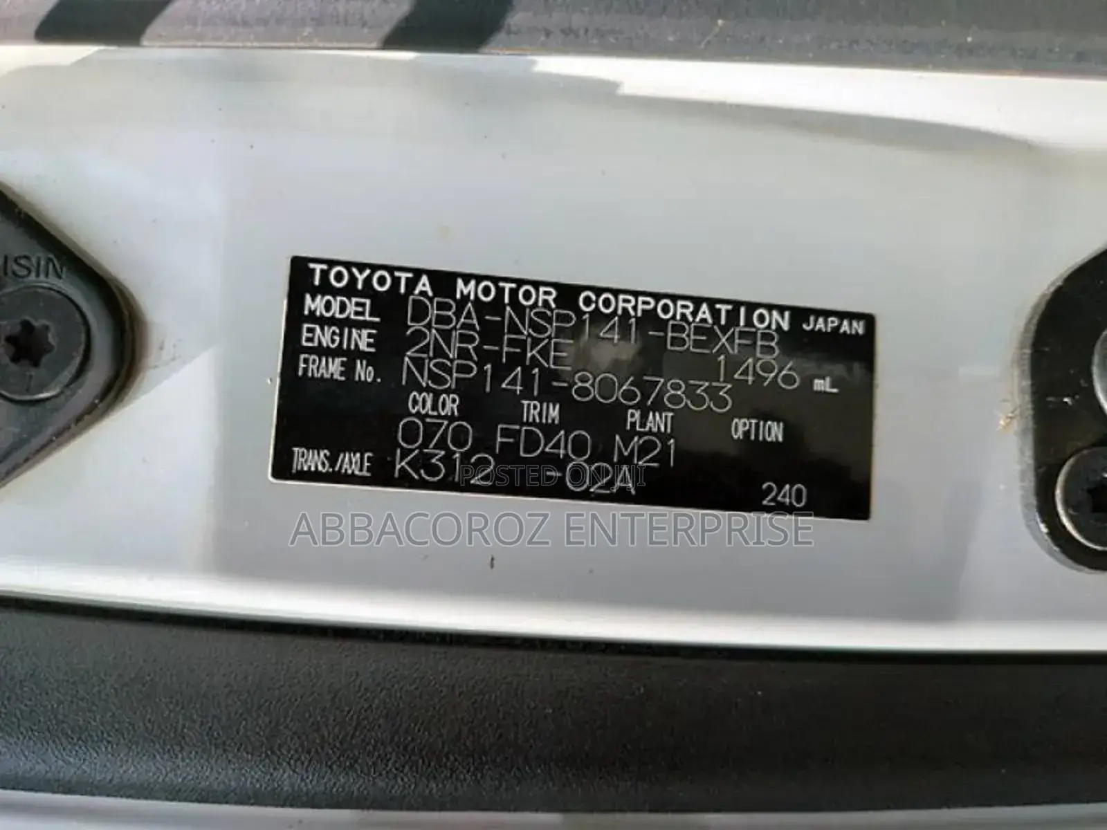 Toyota Spade 1.5 2018 White