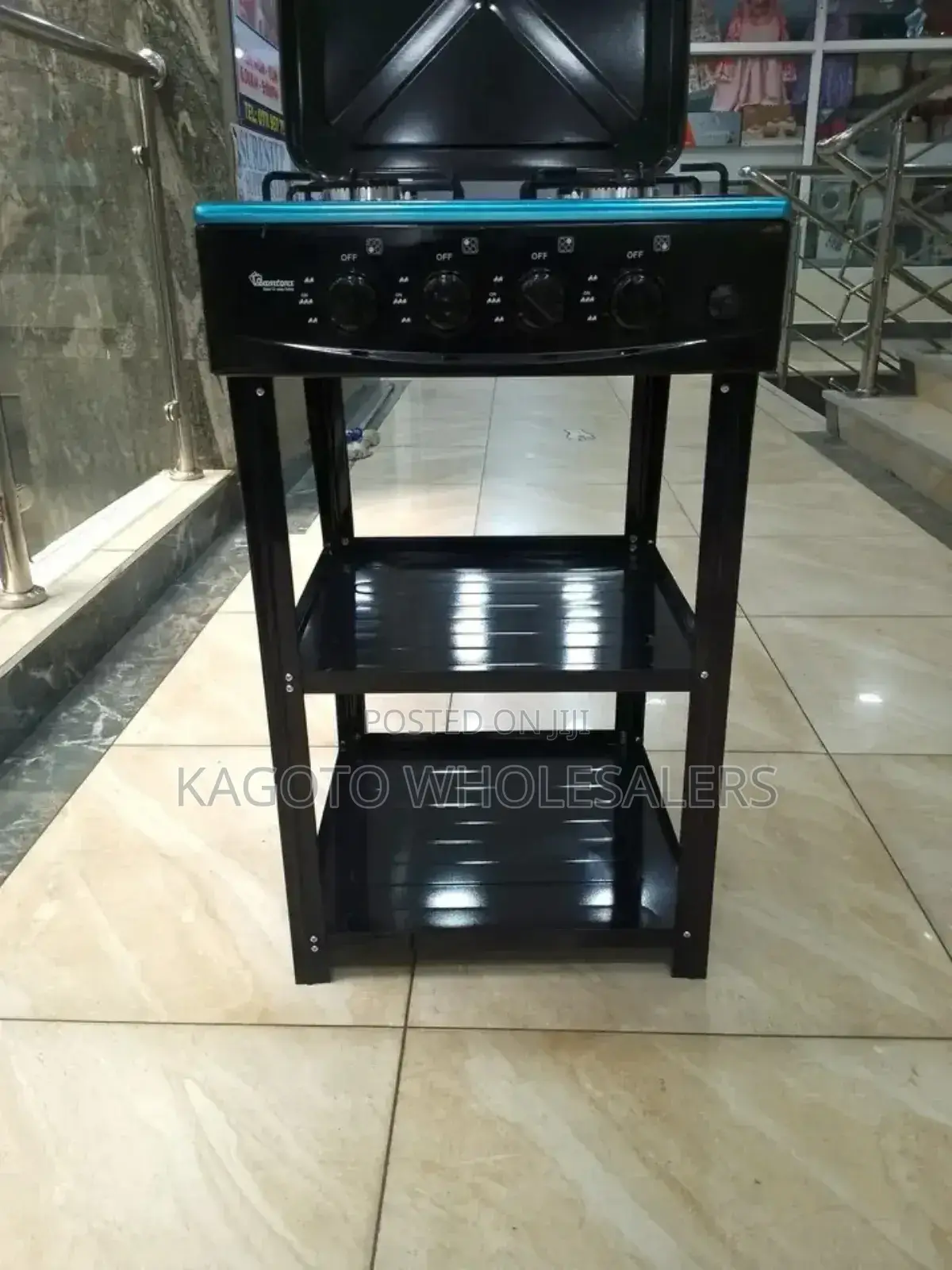 Black 4 Full Gas Cooker - Ramtons